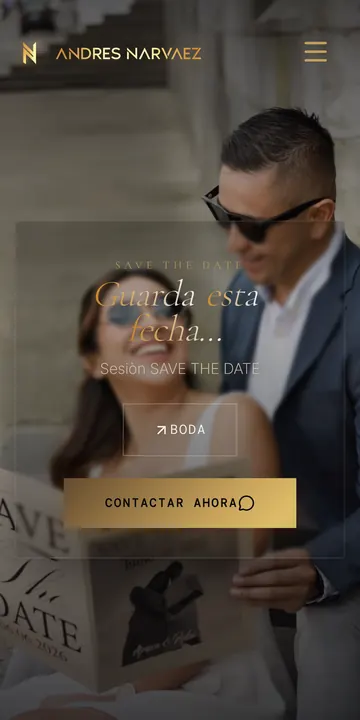 El sitio de Andrés Narváez en un celular
